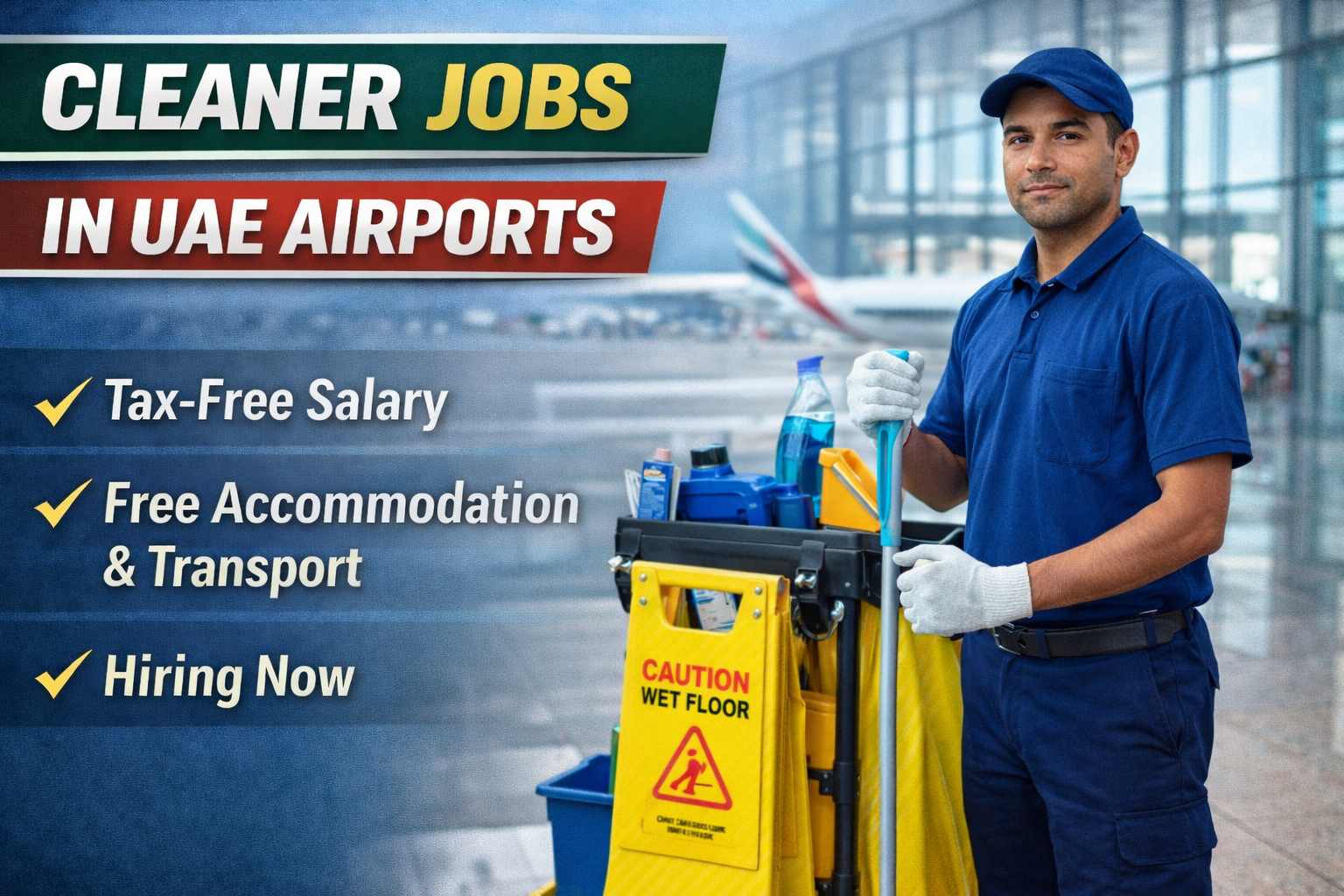 Cleaner Jobs in UAE Airports: Salary, Duties, Requirements, and How to Apply