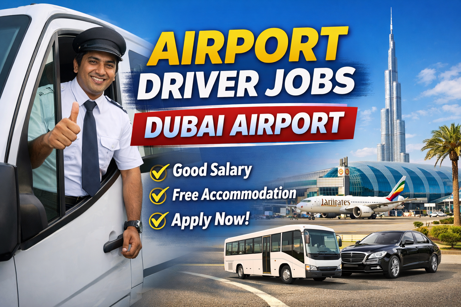 Airport Driver Jobs at Dubai Airport – Salary, Requirements, Benefits & How to Apply