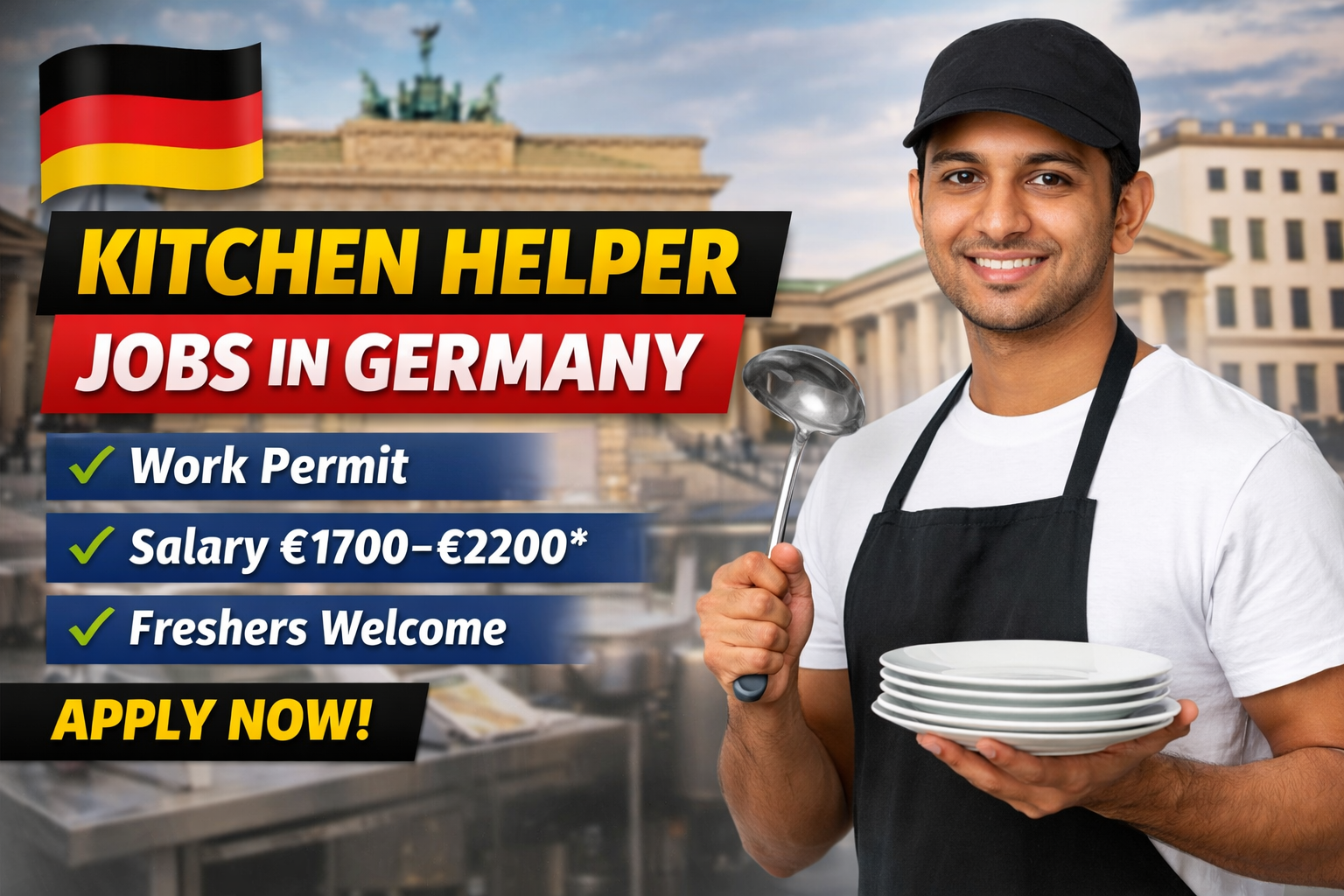 Kitchen Helper Jobs in Germany – Legal Work Permit Opportunity for Foreign Workers