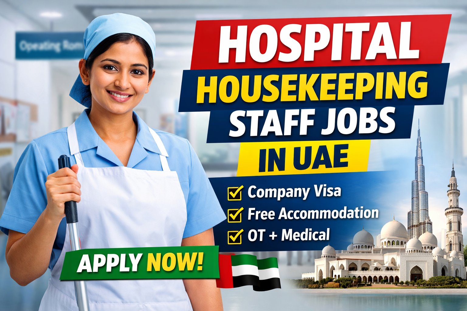 Verified Hospital Housekeeping Staff Jobs in UAE – Company Visa