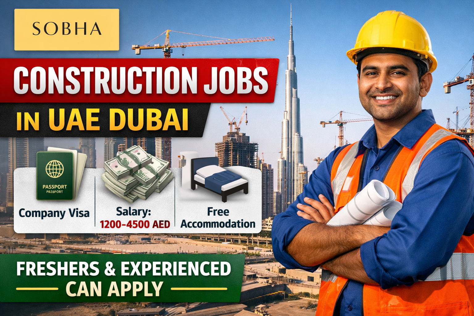 Sobha Construction Jobs in UAE Dubai – Latest Vacancies for Freshers & Experienced Workers