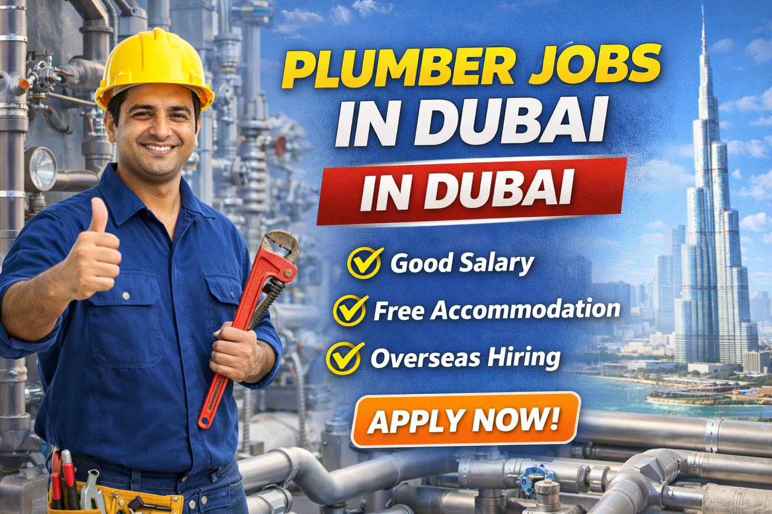 Plumber Jobs in Dubai UAE – Salary, Vacancy, Requirements & How to Apply
