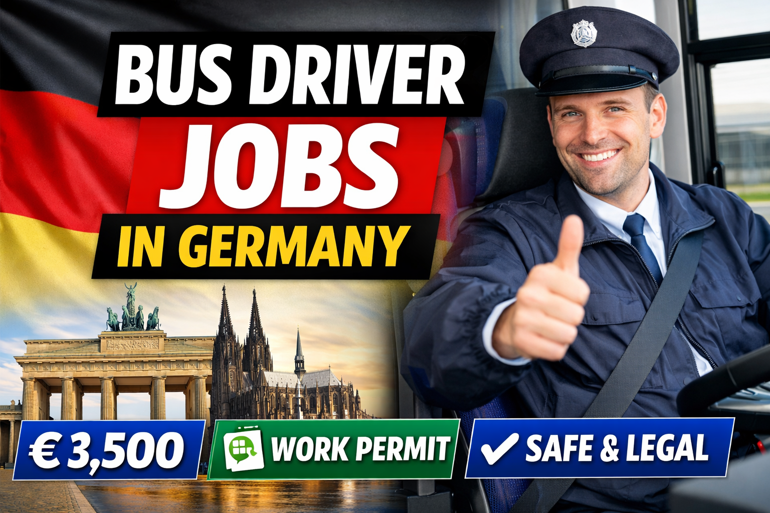 Bus Driver Jobs in Germany – Legal Work Permit, Salary €2,800+, Apply Safely