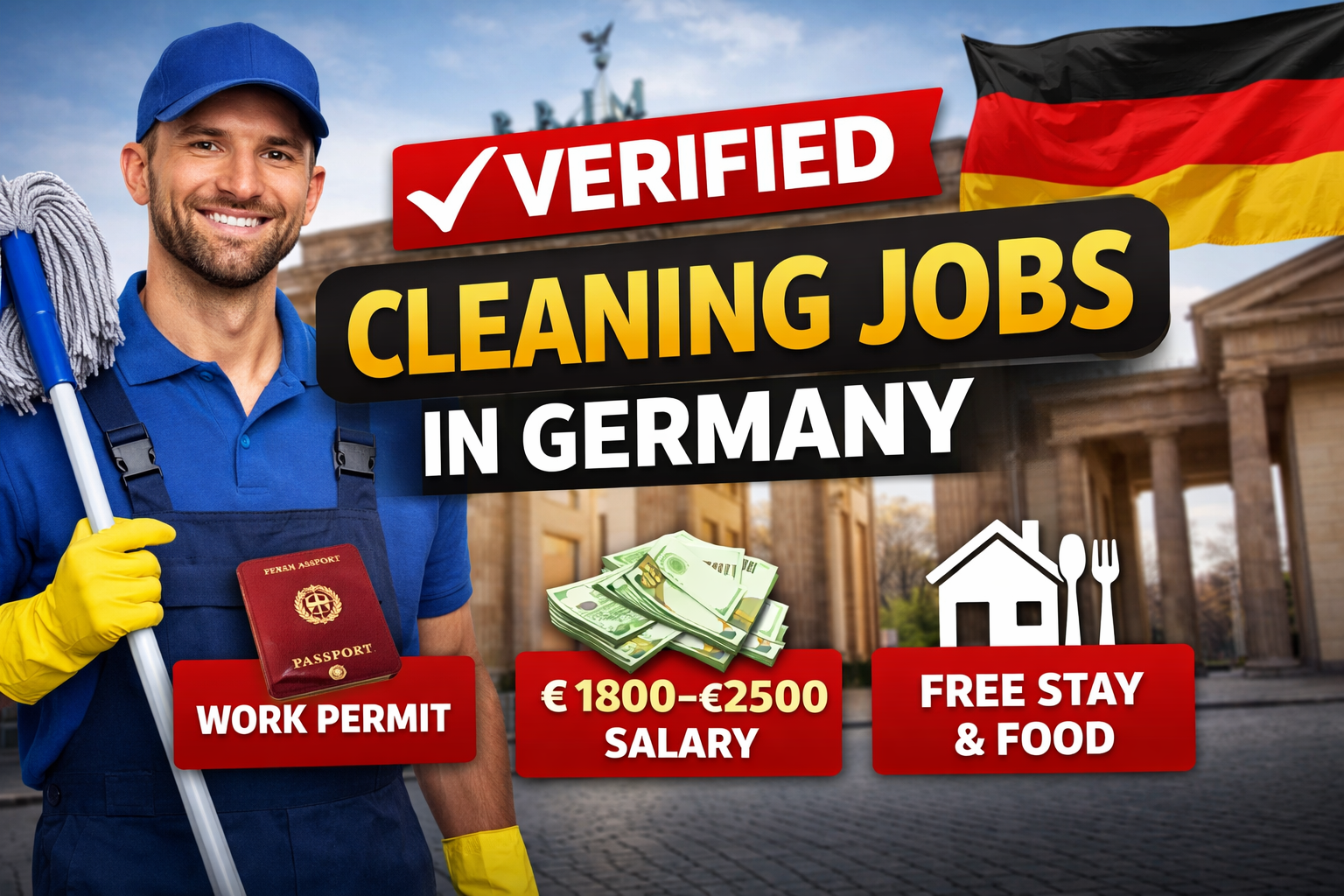 Verified Cleaning Jobs in Germany – Legal & Genuine Opportunities for International Workers