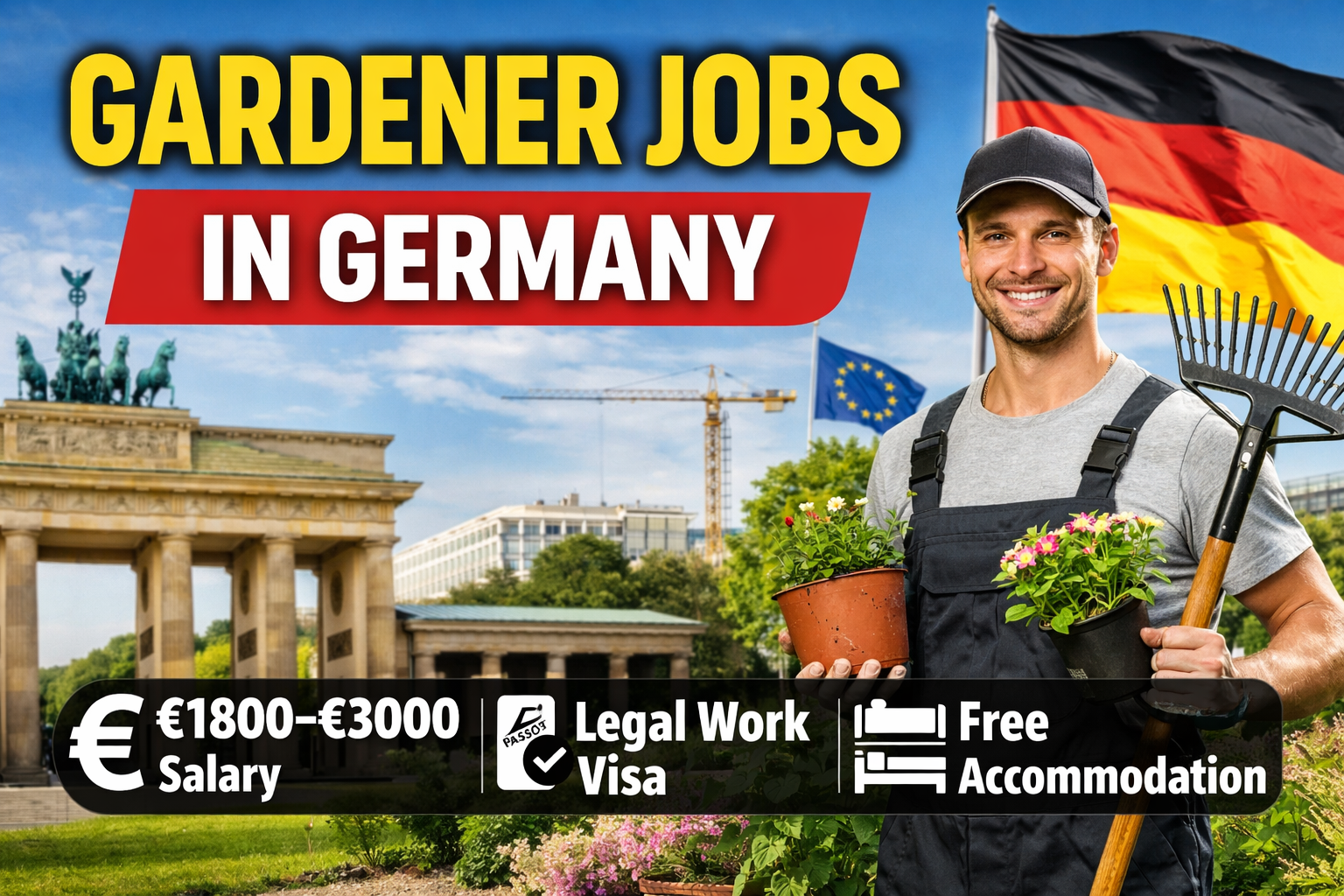 Gardener Jobs in Germany – Salary €1800 to €3000, Legal Work Visa & Benefits