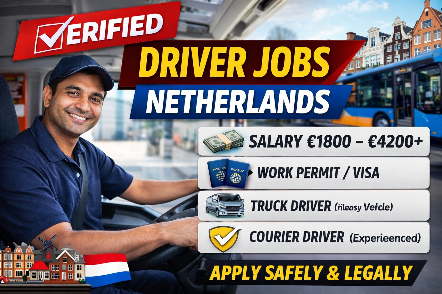 Driver Jobs in Netherlands ; Legal & Verified Opportunities for International Workers