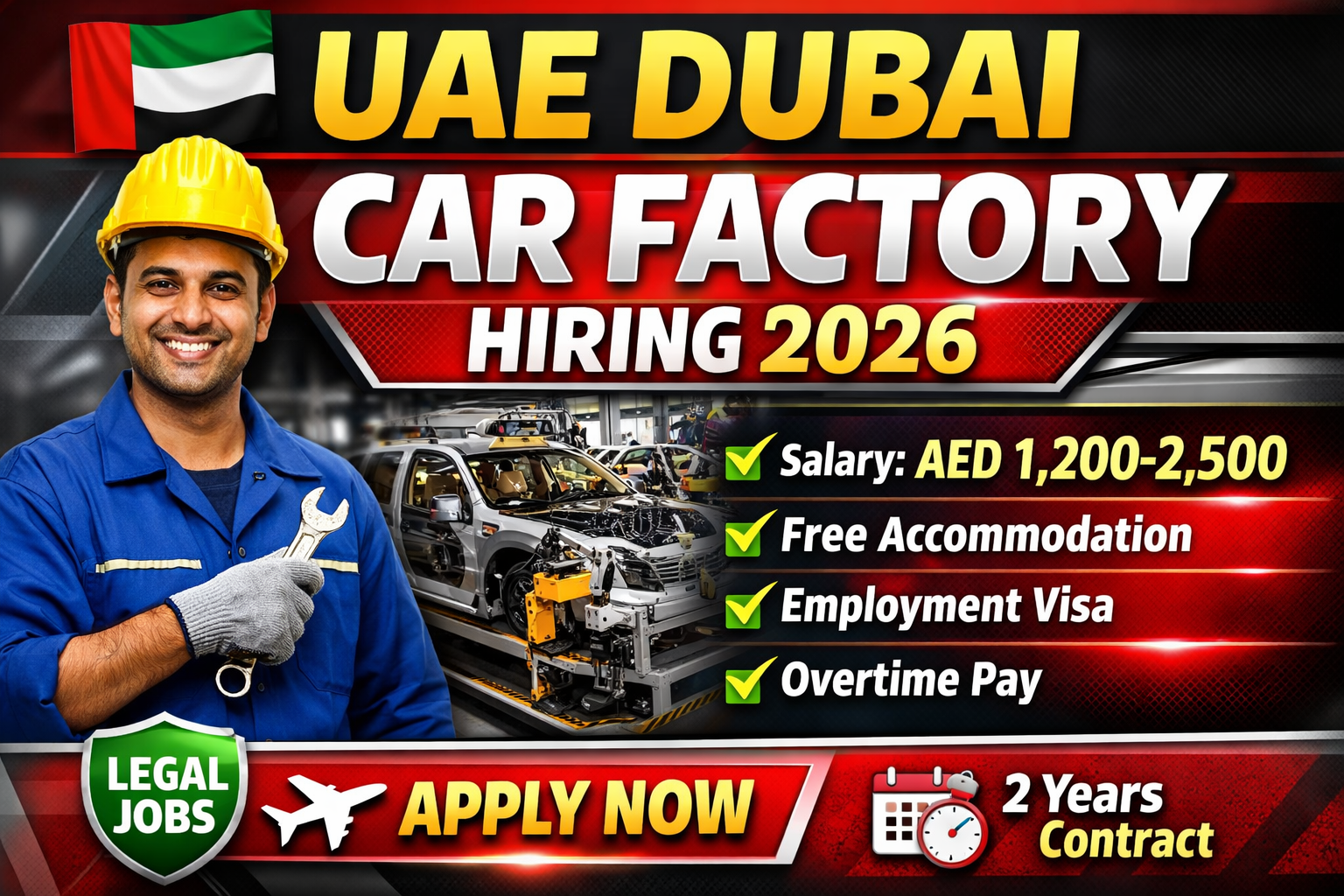 UAE Dubai Car Factory Hiring – 2026 | Verified Factory Jobs for Freshers & Experienced