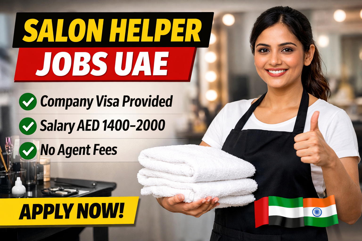 Verified Salon Helper Jobs in UAE – Genuine Hiring With Company Visa
