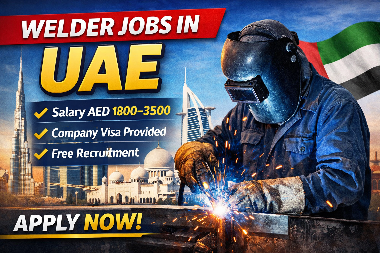 Welder Jobs in UAE | Apply for Legal Jobs with Accommodation