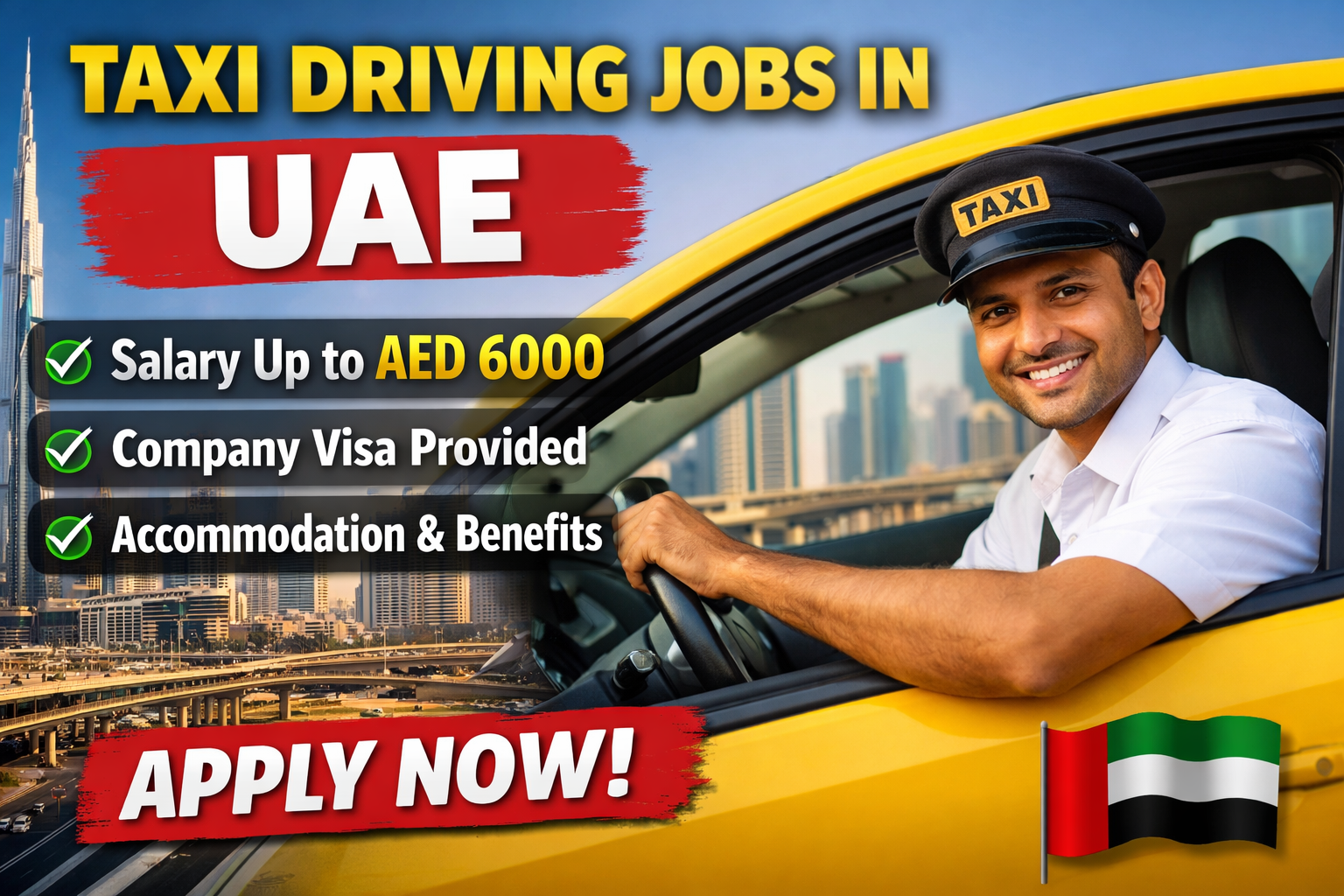 Taxi Driving Jobs in UAE – Verified Opportunities for Legal Employment