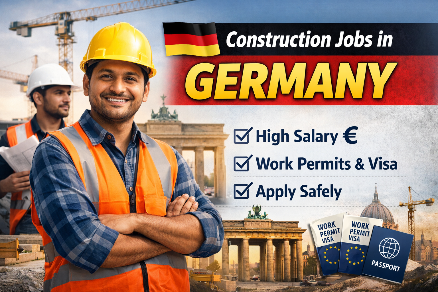 Germany Construction Jobs for Freshers and Skilled Workers- Salary & Visa Details