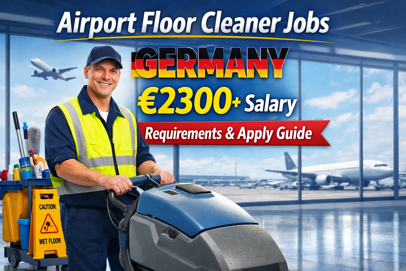 Airport Floor Cleaner Jobs Germany €2300+ Salary – Requirements & Apply Guide