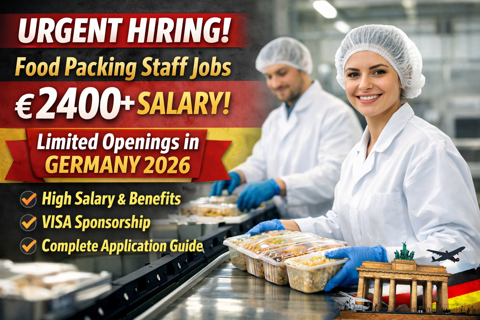 Urgent Hiring: Food Packing Staff Jobs €2400+ Salary – Limited Openings in Germany 2026: High Salary, Visa Sponsorship & Complete Application Guide