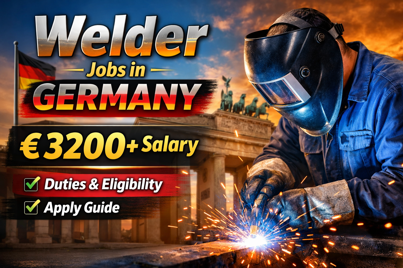 Welder Jobs in Germany €3200+ Salary – Duties, Eligibility & Apply Guide