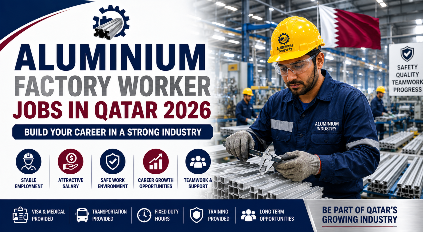 Aluminium Factory Worker Jobs in Qatar 2026 | Factory Benefits Included