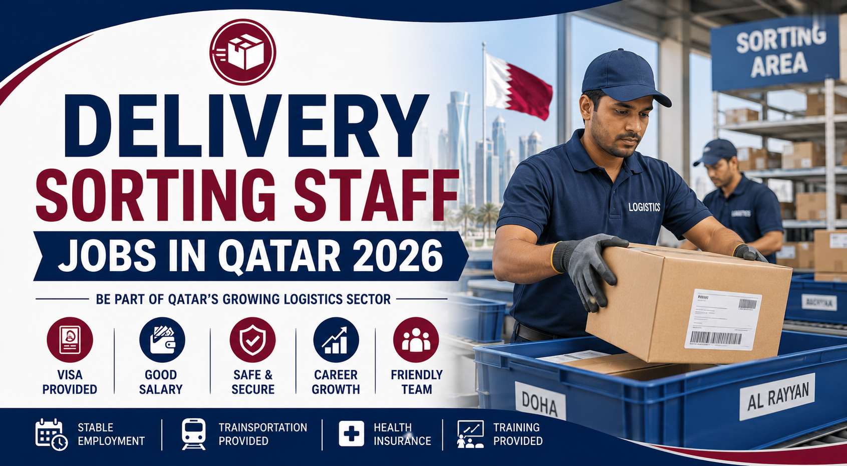 Delivery Sorting Staff Jobs in Qatar 2026 | Company Benefits Included