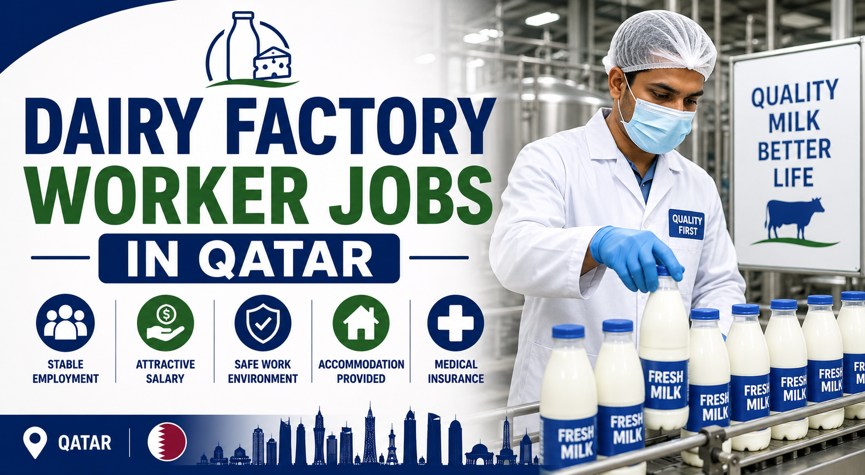 Dairy Factory Worker Jobs in Qatar | Production Staff Opportunities