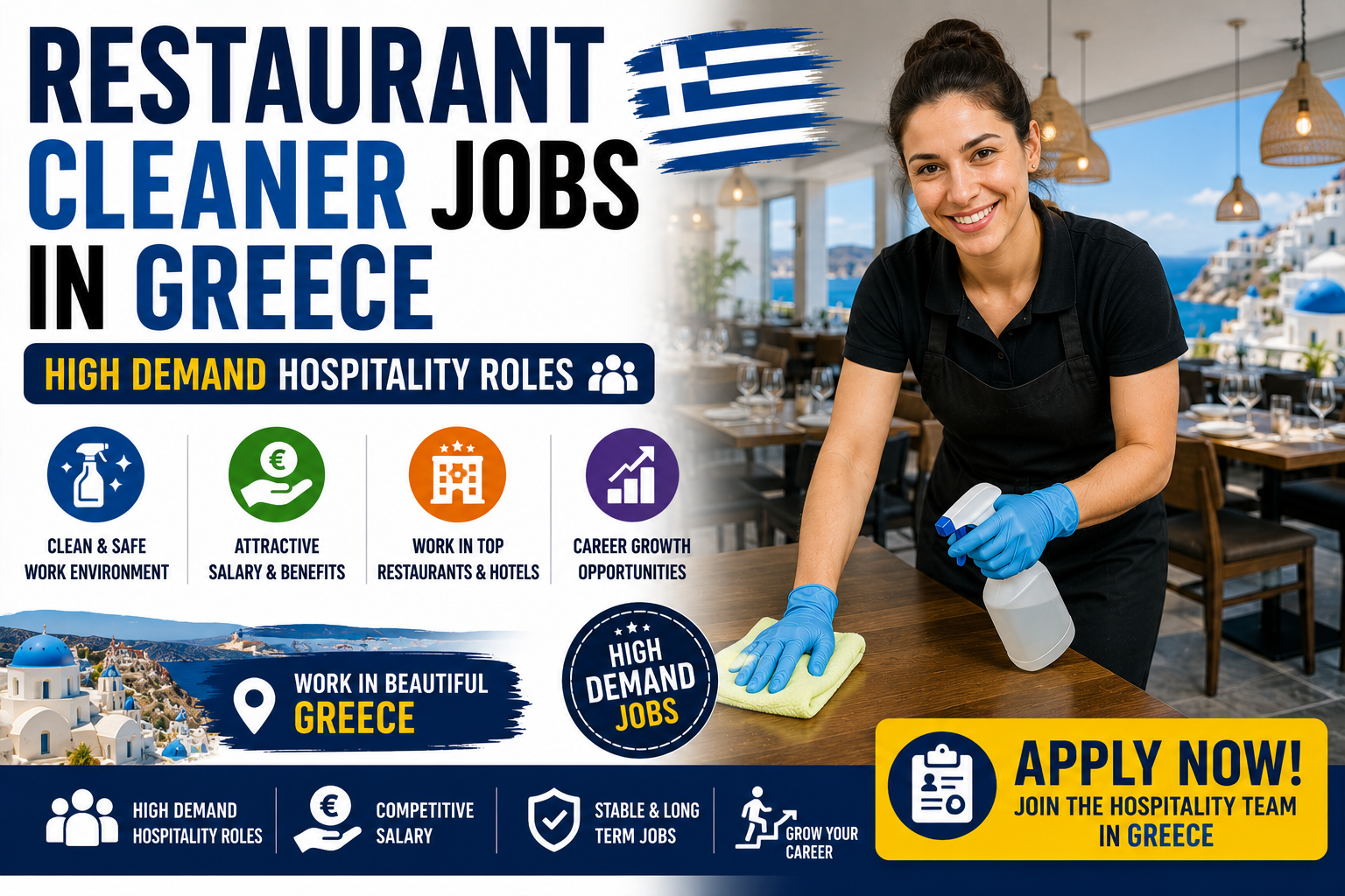 Restaurant Cleaner Jobs in Greece – High Demand Hospitality Roles – Apply Now