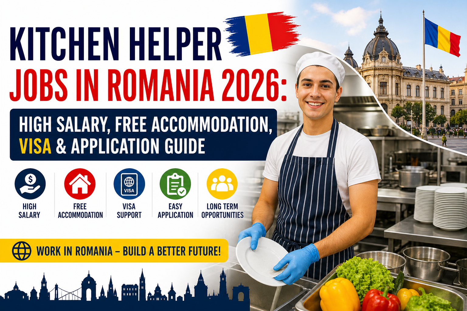 Kitchen Helper Jobs in Romania 2026: High Salary, Free Accommodation, Visa & Application Guide