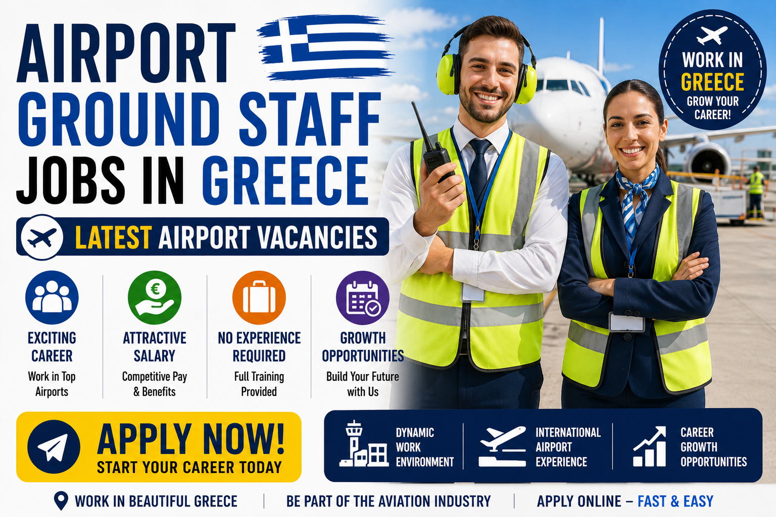 Airport Ground Staff Jobs in Greece – Latest Airport Vacancies – Apply Now