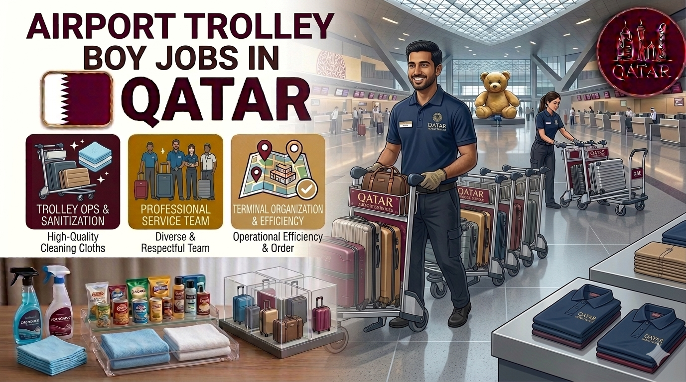 Airport Trolley Boy Jobs in Qatar – Airport Staff Vacancies – Apply Now