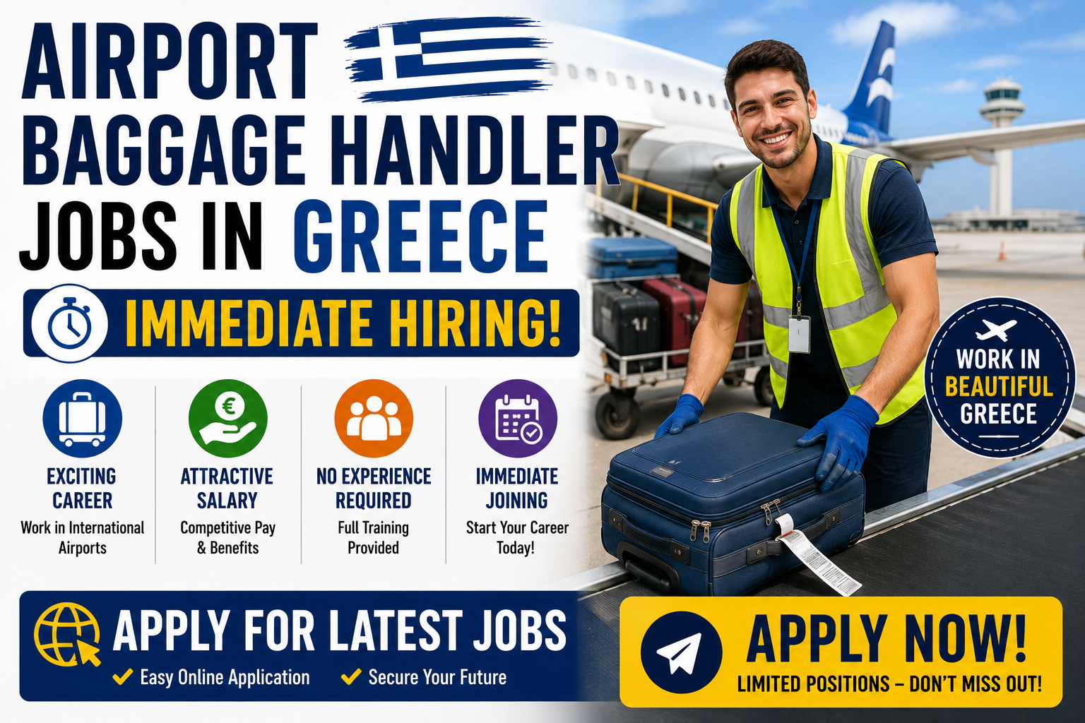 Airport Baggage Handler Jobs in Greece – Immediate Hiring – Apply for Latest Jobs