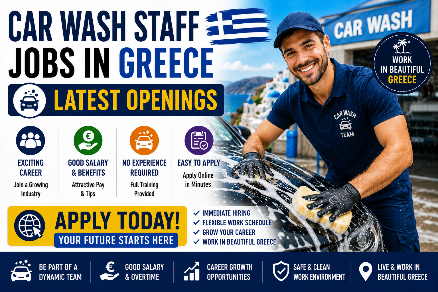 Car Wash Staff Jobs in Greece – Latest Openings – Apply Today