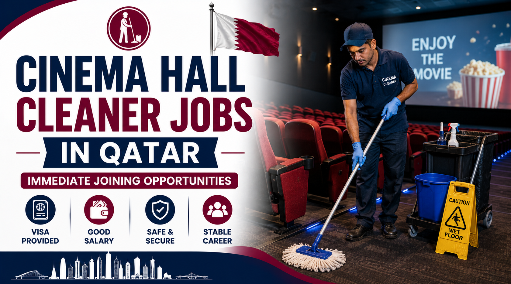 Cinema Hall Cleaner Jobs in Qatar | Immediate Joining Opportunities