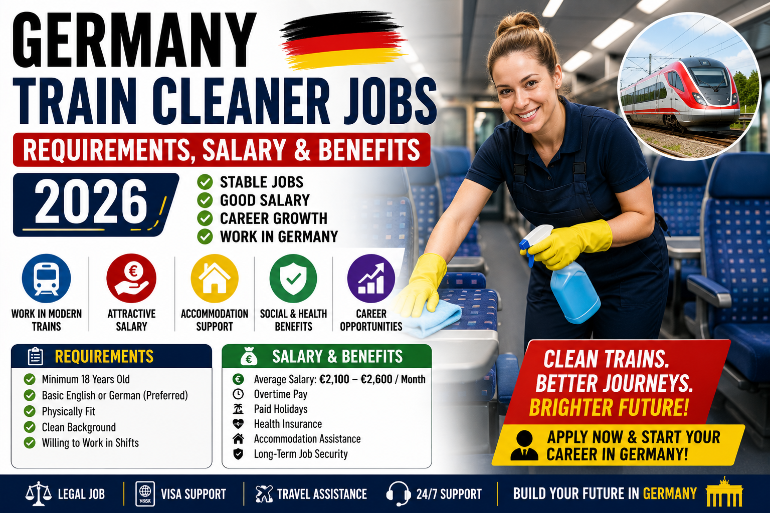 Germany Train Cleaner Jobs: Requirements, Salary & Benefits (2026)