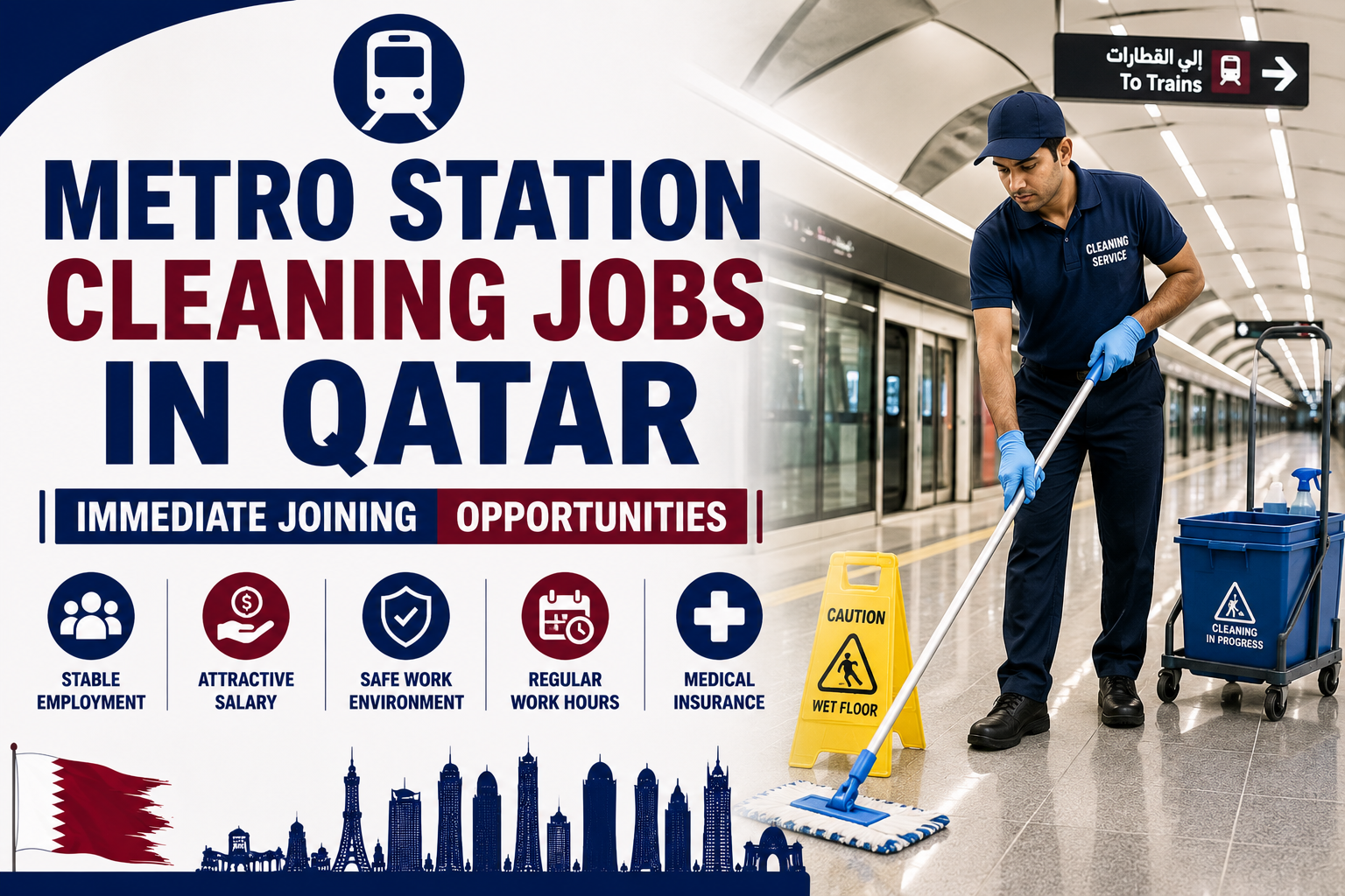 Metro Station Cleaning Jobs in Qatar | Immediate Joining Opportunities