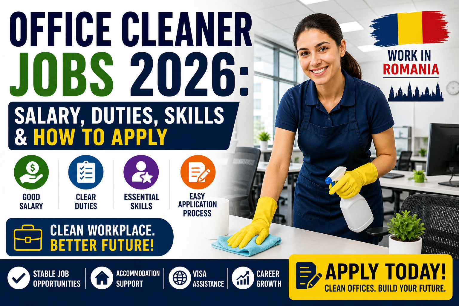 Office Cleaner Jobs 2026: Salary, Duties, Skills & How to Apply