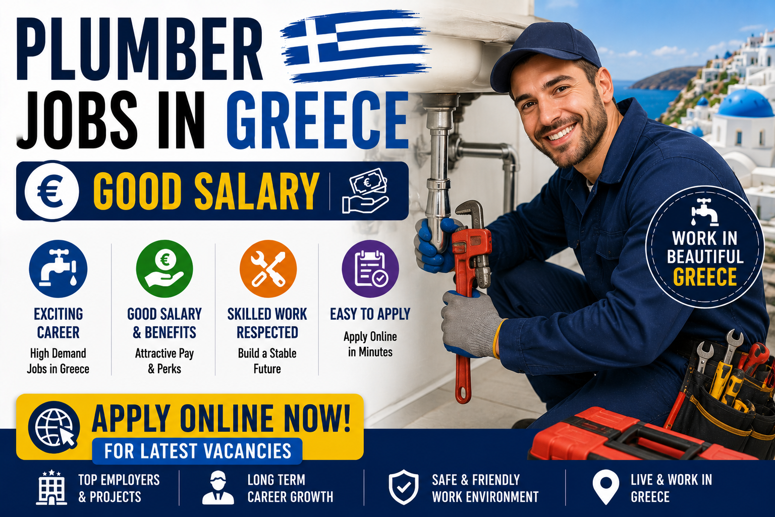 Plumber Jobs in Greece – Good Salary – Apply Online for Latest Vacancies