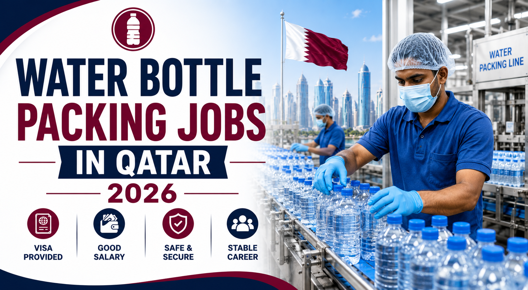 Water Bottle Packing Jobs in Qatar 2026 | Company Benefits Included