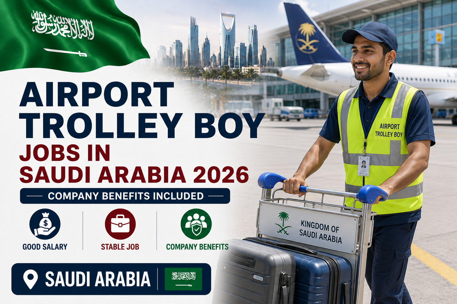 Airport Trolley Boy Jobs in Saudi Arabia 2026 | Airport Support Opportunities