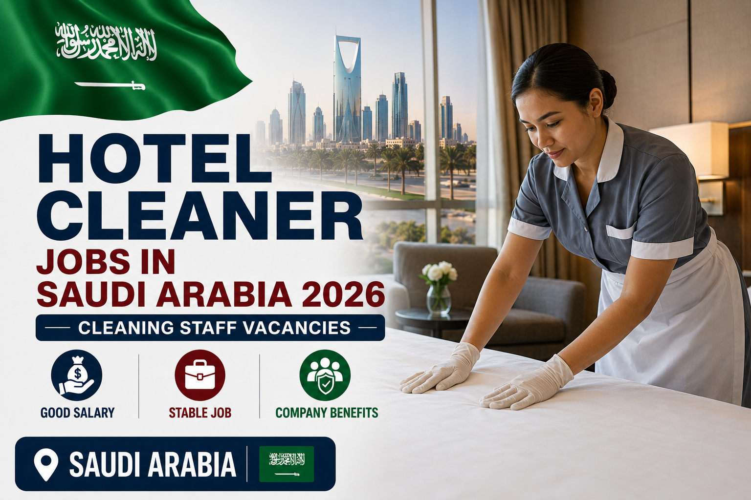 Hotel Cleaner Jobs in Saudi Arabia 2026 | Cleaning Staff Vacancies