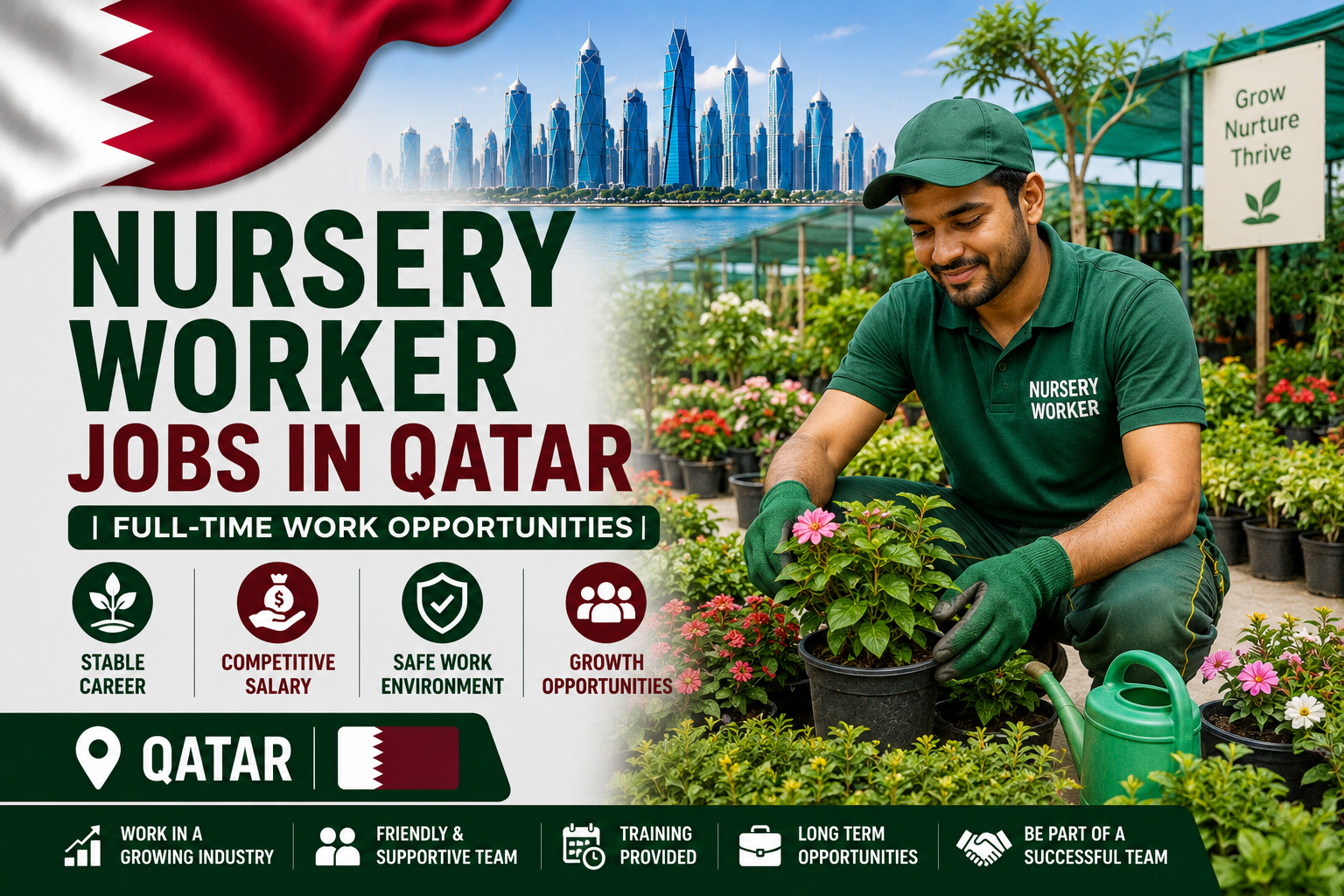 Nursery Worker Jobs in Qatar | Full-Time Work Opportunities