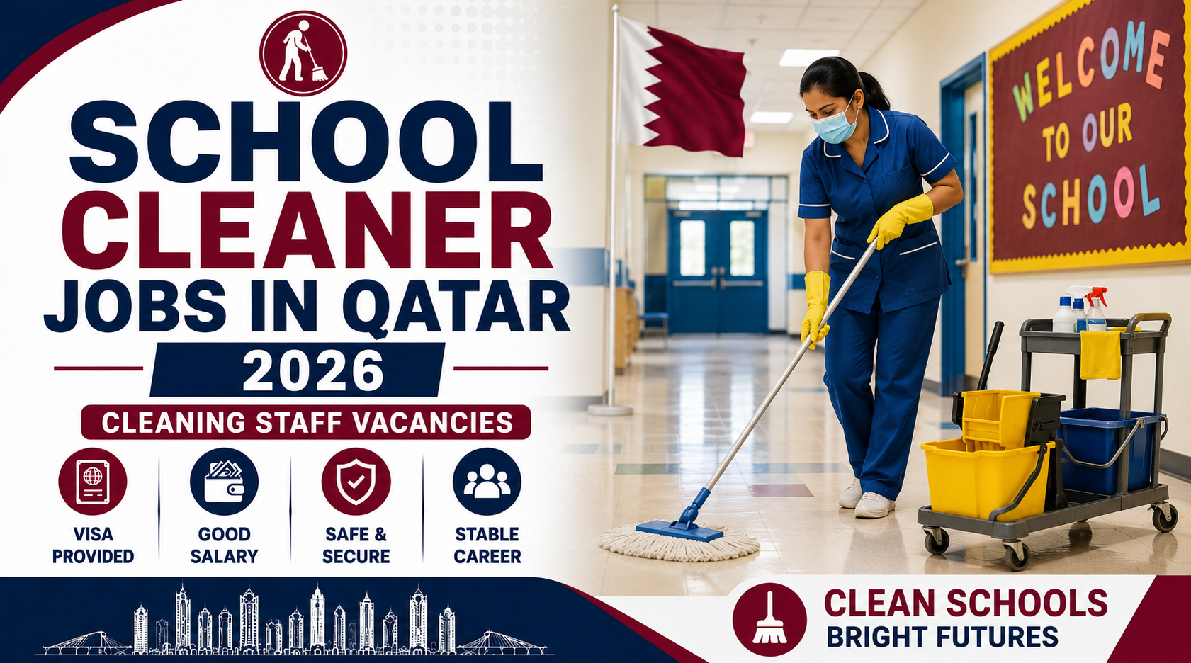 School Cleaner Jobs in Qatar 2026 | Cleaning Staff Vacancies