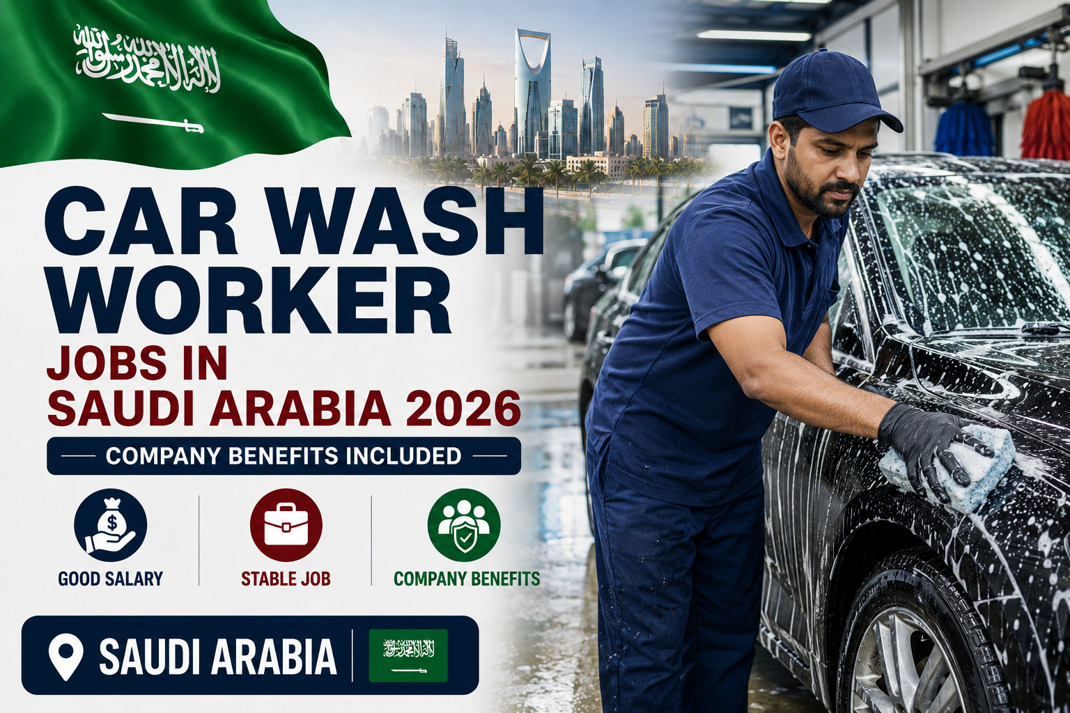 Car Wash Worker Jobs in Saudi Arabia 2026 | Service Staff Opportunities