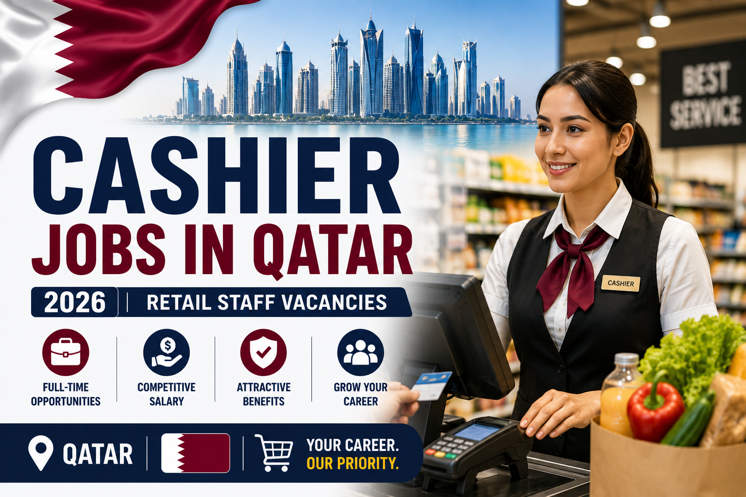 Cashier Jobs in Qatar 2026 | Retail Staff Vacancies