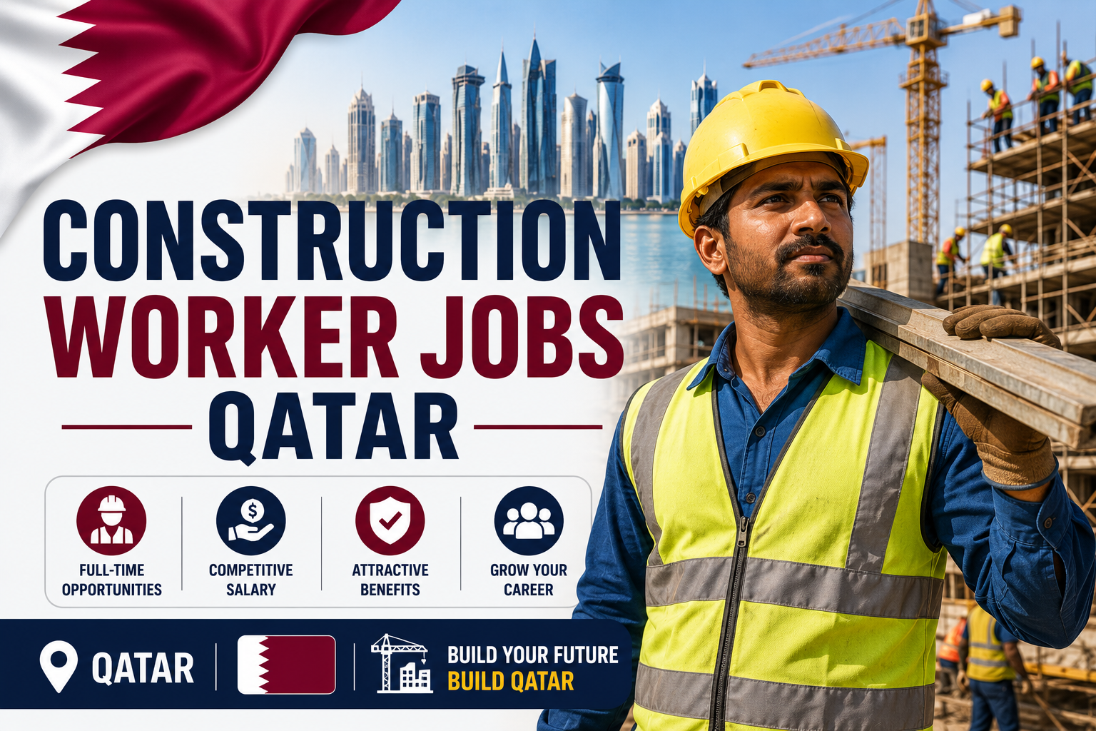 Construction Worker Jobs in Qatar 2026 | Company Benefits Included