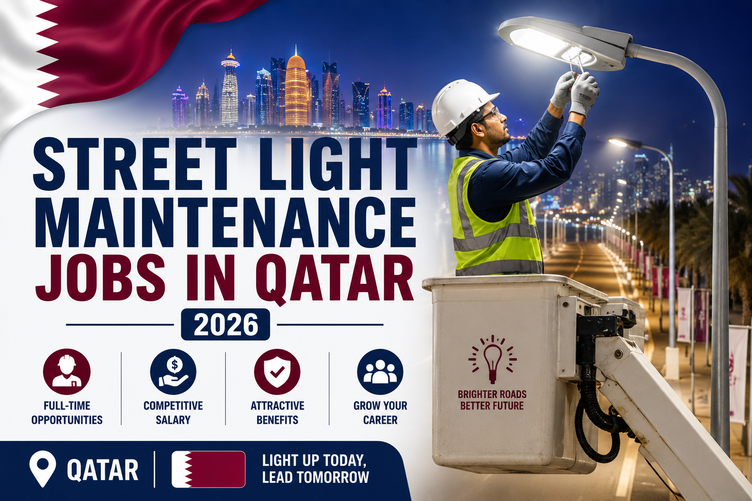 Street Light Maintenance Jobs in Qatar 2026 | Infrastructure Work Opportunities