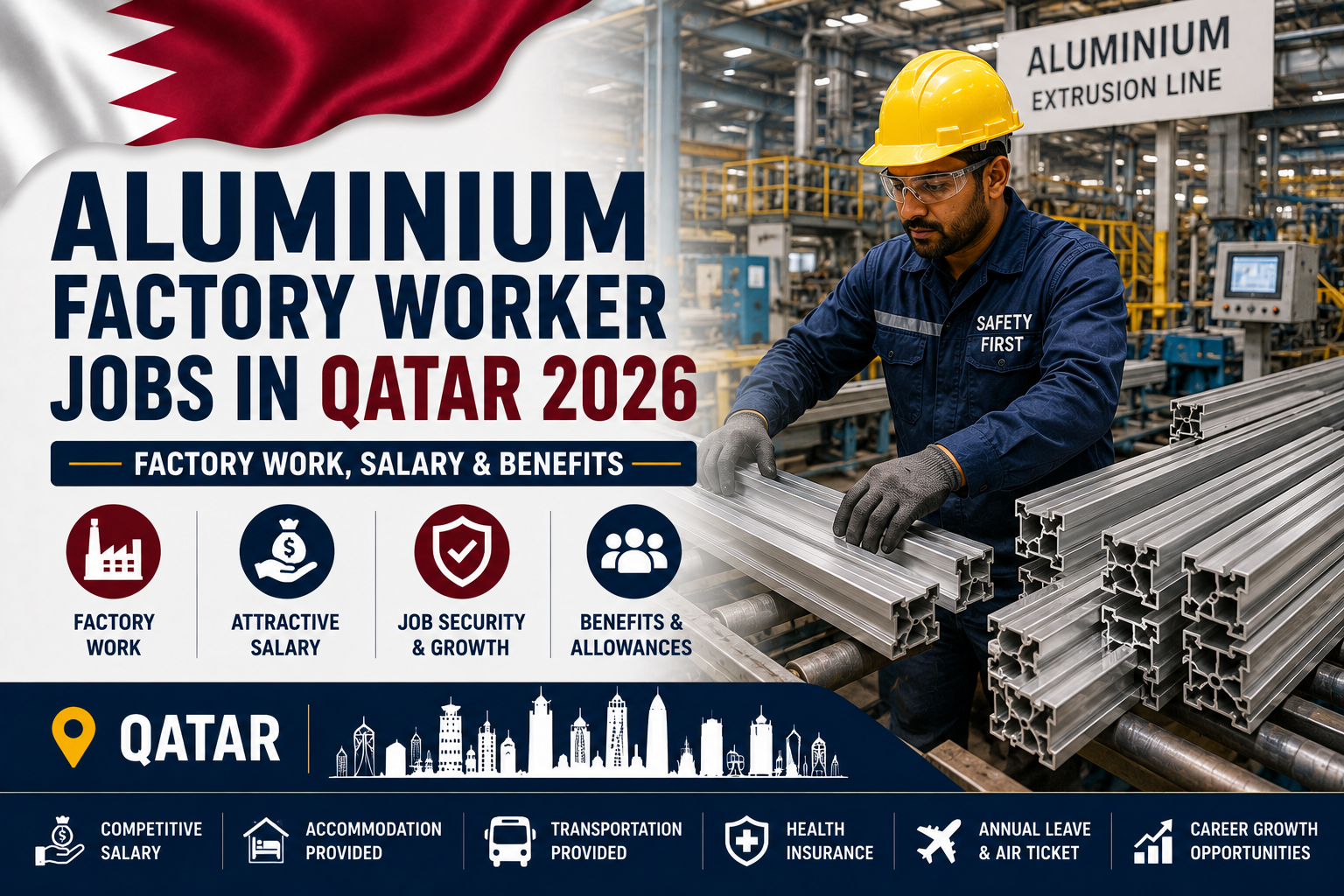 Aluminium Factory Worker Jobs in Qatar 2026 | Factory Work, Salary & Benefits