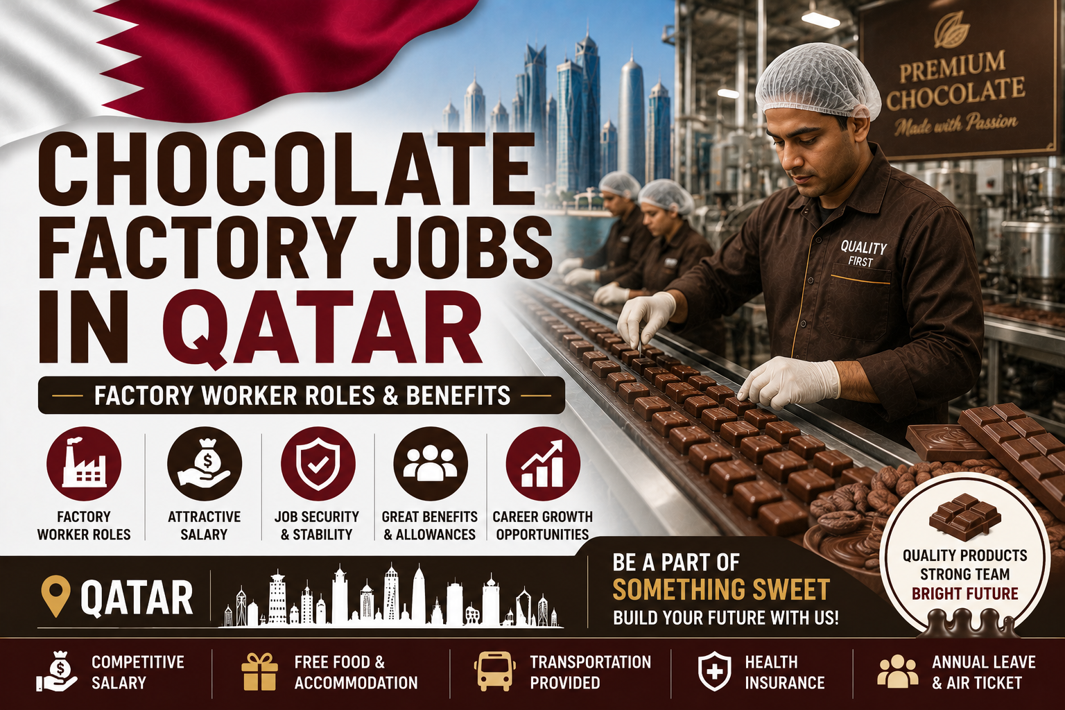 Chocolate Factory Jobs in Qatar | Factory Worker Roles & Benefits