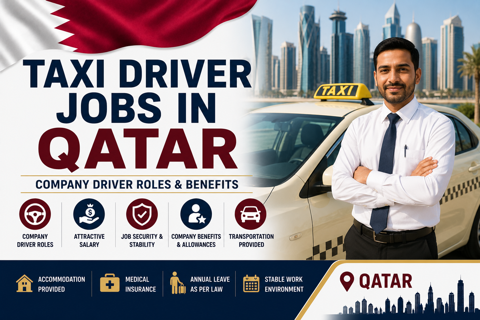 Taxi Driver Jobs in Qatar | Company Driver Roles & Benefits
