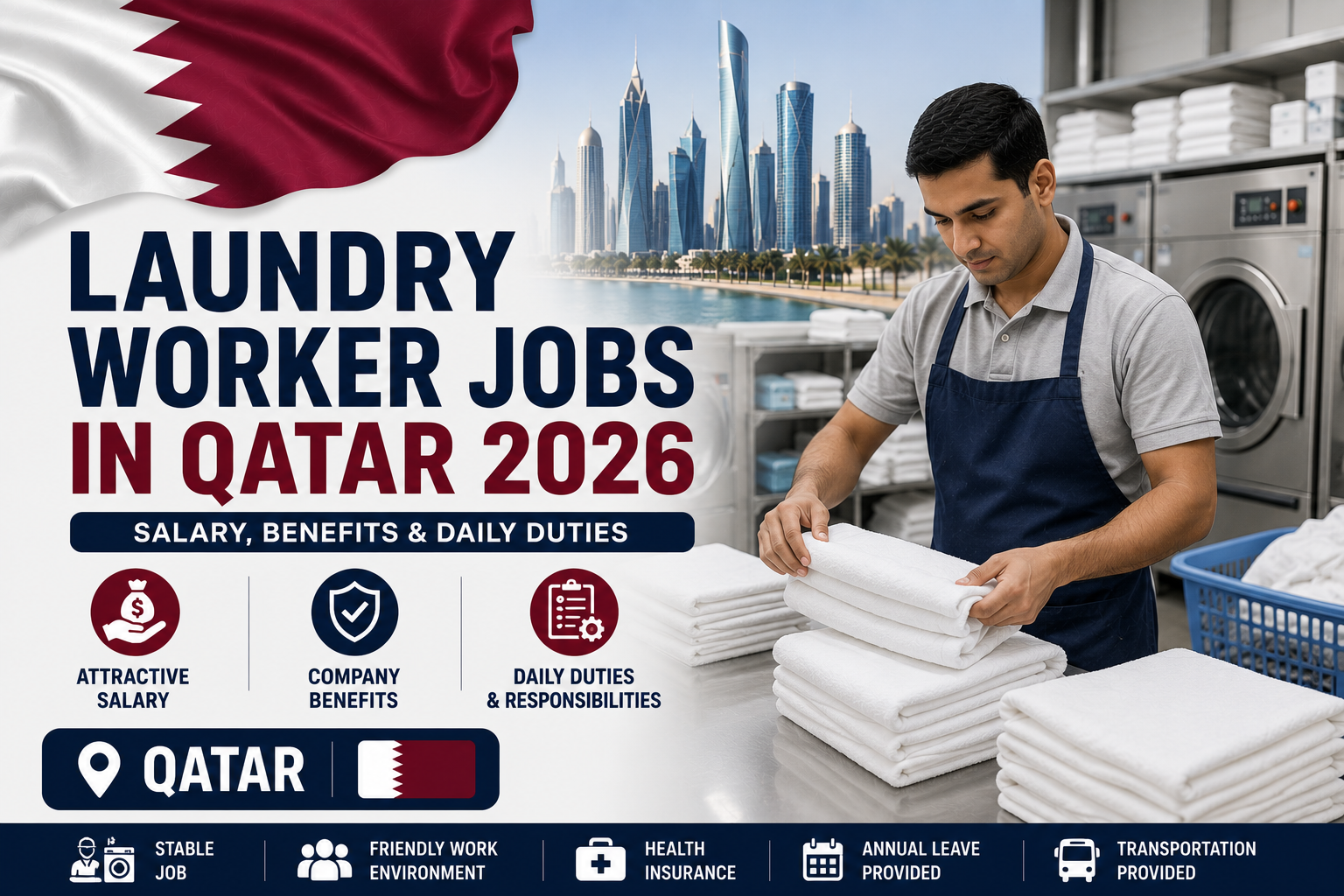 Laundry Worker Jobs in Qatar 2026 | Salary, Benefits & Daily Duties