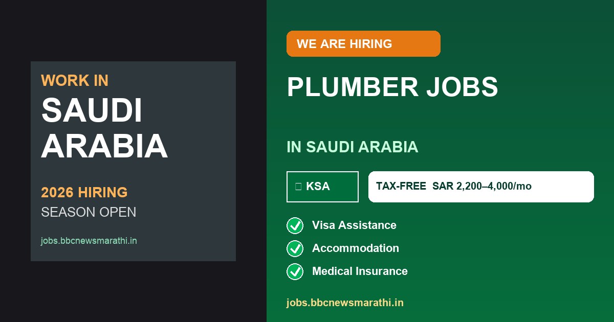 Plumber Jobs in Saudi Arabia 2026 | Maintenance & Construction Roles