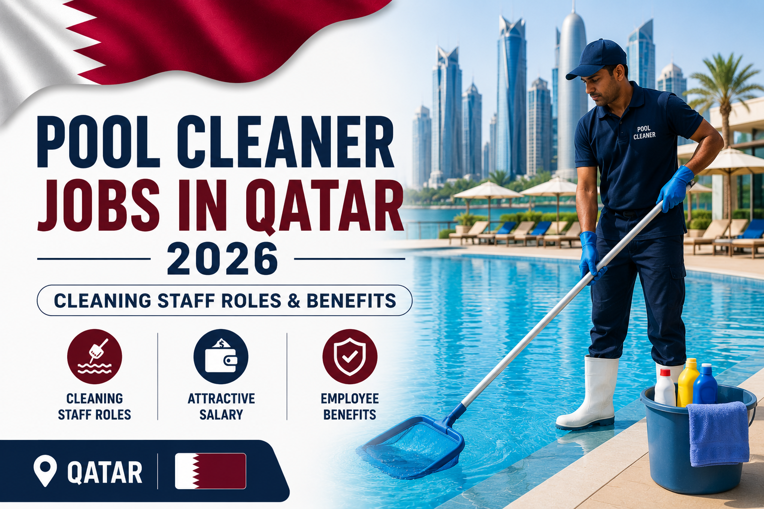 Pool Cleaner Jobs in Qatar 2026 | Cleaning Staff Roles & Benefits