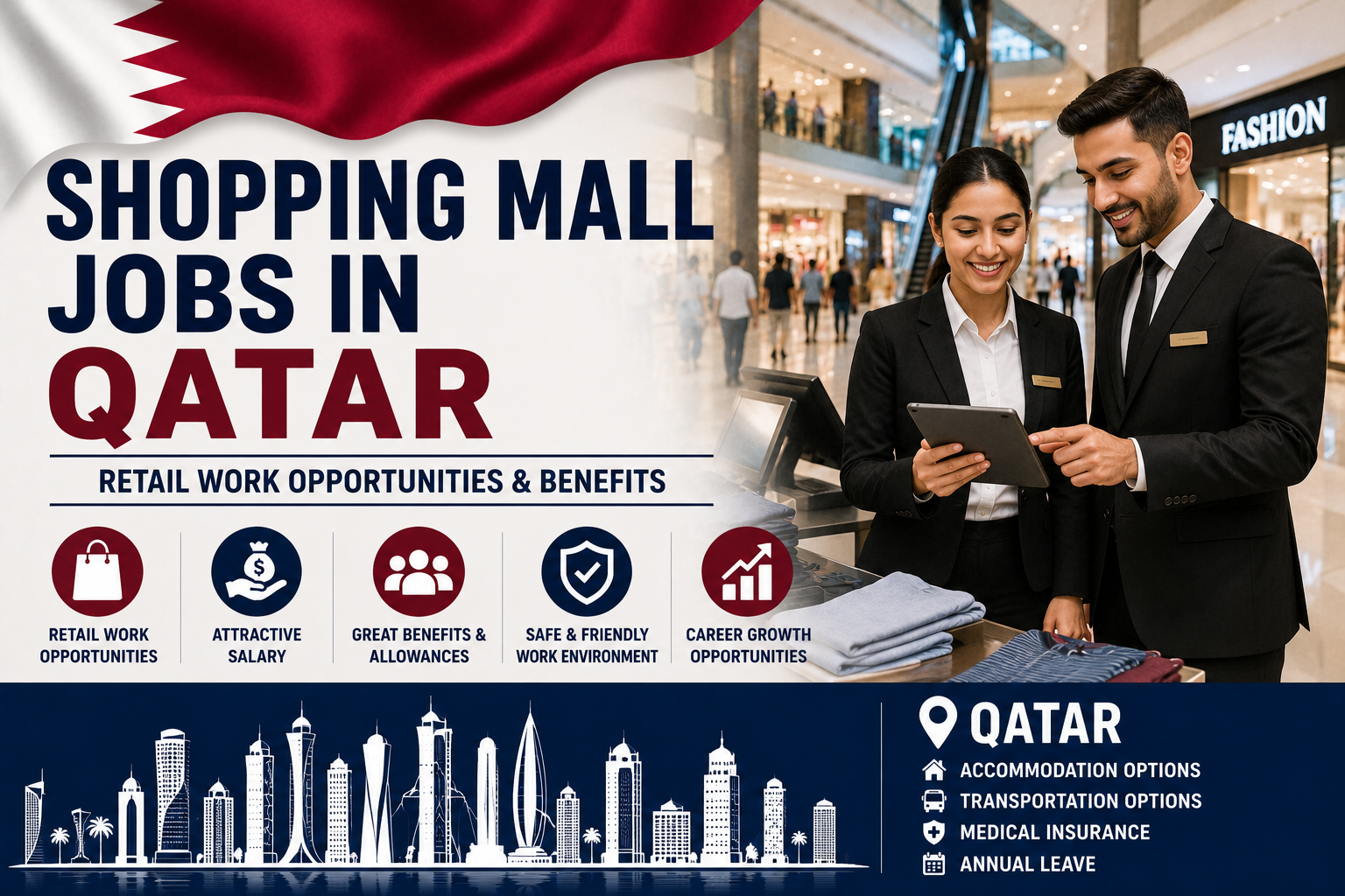 Shopping Mall Jobs in Qatar | Retail Work Opportunities & Benefits
