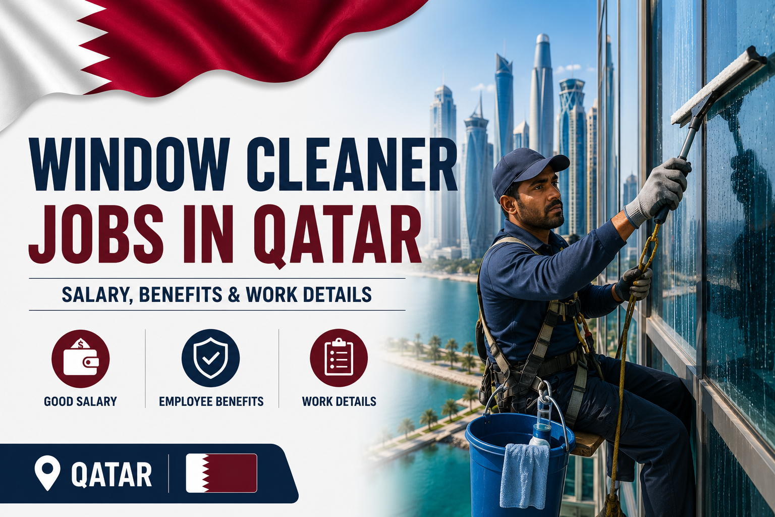 Window Cleaner Jobs in Qatar | Salary, Benefits & Work Details